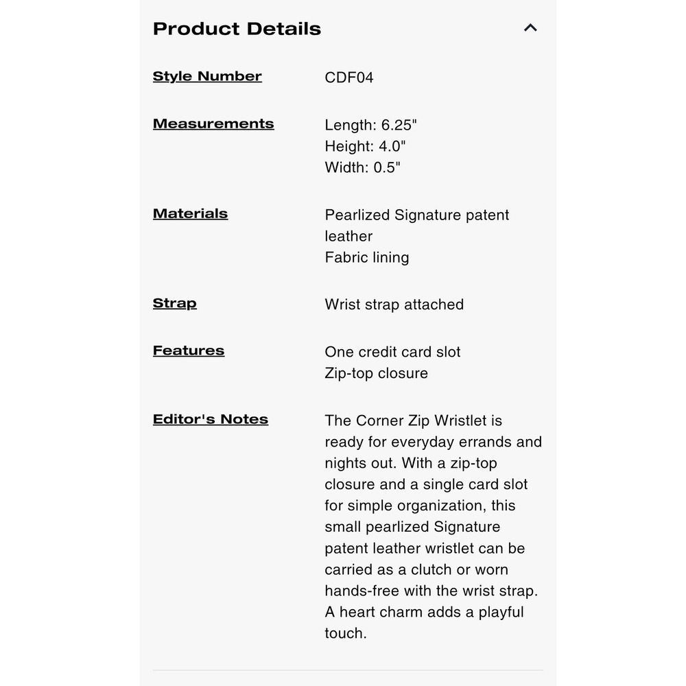 Coach Corner Zip Wristlet Womens OS Purple Like New Patent Leather Heart CDF04 - Picture 5 of 5